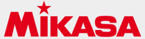 Das Logo der Firma Mikasa ist ein roter Schriftzug Mikasa. Der Punkt beim I ist ein Stern