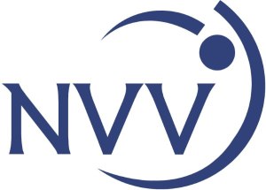 Das Bild zeigt das Logo des niedersächsischen Volleyball Verbandes. Es enthält den Schriftzug NVV in blau.
