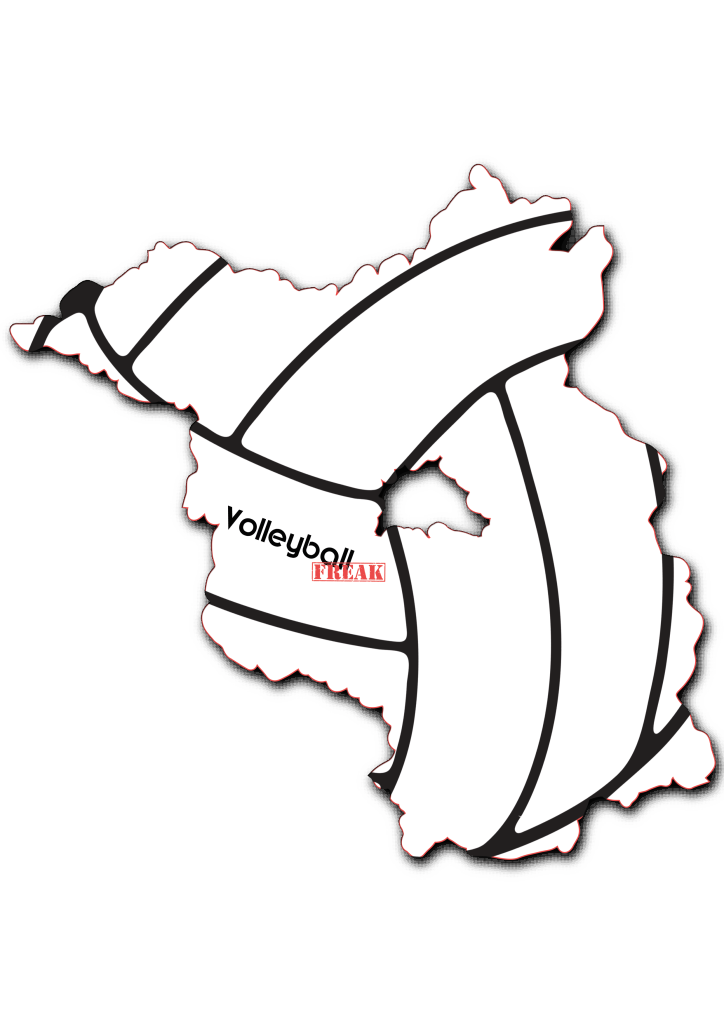 Das Bild zeigt die Umrisse des Bundeslandes Brandburg. Innerhalb der Umrisse ist eine Volleyball-Kontur und das VolleyballFREAK-Logo zusehen.