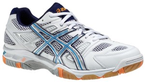 Das Bild zeigt den weißen Volleyballschuh Asics GEL-TACTIC (Herrenmodell).