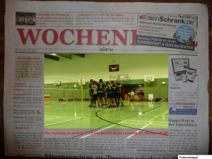 Das Bild zeigt eine lokale Tageszeitung, wo der TVA Fiscenich auf der Titelseite abgebildet ist!