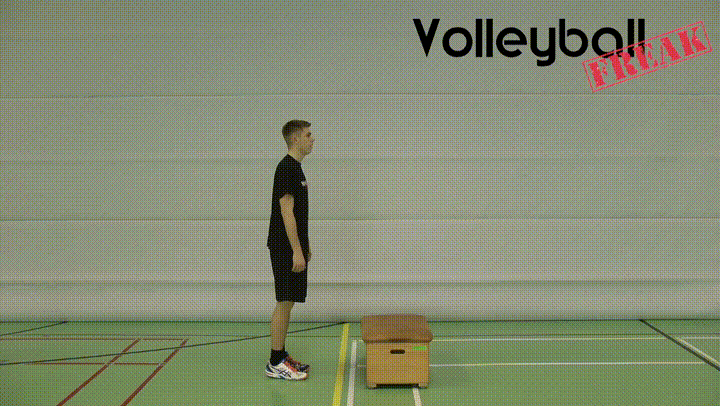 Das animitere Bild zeigt einen Volleyballer bei der Ausführung des Aufsteigens