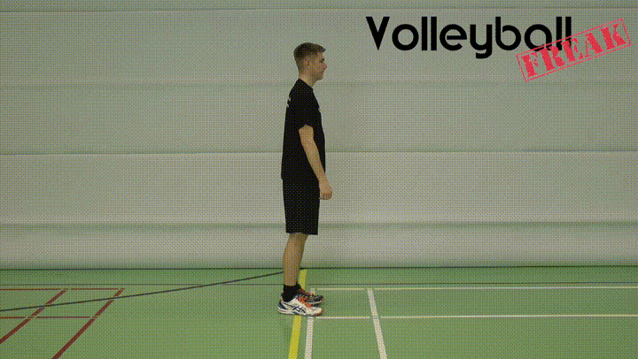 Das animitere Bild zeigt einen Volleyballer bei der Ausführung der Ausfallsprünge
