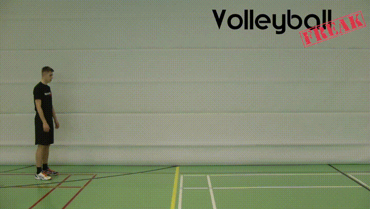 Das animitere Bild zeigt einen Volleyballer bei der Ausführung der Froschsprünge