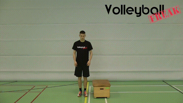 Das animitere Bild zeigt einen Volleyballer bei der Ausführung der Seitensprünge