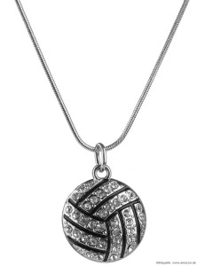 Eine Volleyball-Halskette mit Sonder Volleyball Form Design in der Farbe Silber!.