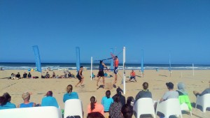 Show-Match der Beachvolleyball-Profis Schweden und Deutschland