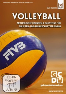 Das Bild zeigt das Cover der DVD "Volleyball – Methodische Übungen & Bausteine für Gruppen- und Mannschaftstraining" von Max Hauser