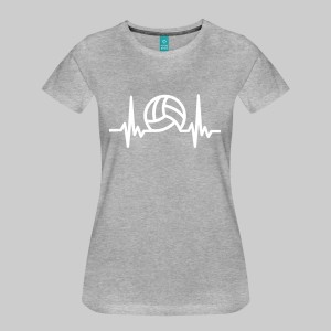 Das Foto zeigt das graue Volleyball Herzschlag T-Shirt in