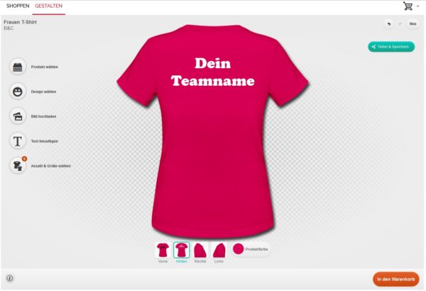 Screenshot vom T-Shirt Designer!