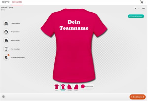 Screenshot vom T-Shirt Designer!