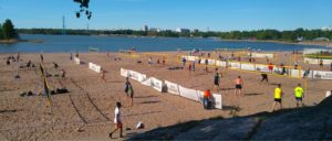 Beachvolleyballfelder vom Hietsu Beach Volley Club in Helsinki (Finnland)