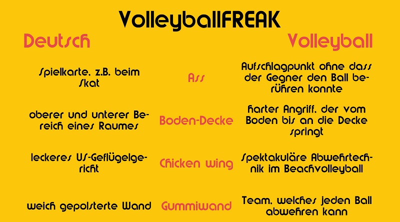 Deutsch – Volleyball: Schnelle Hilfe für ratlose Nicht- Volleyballer!