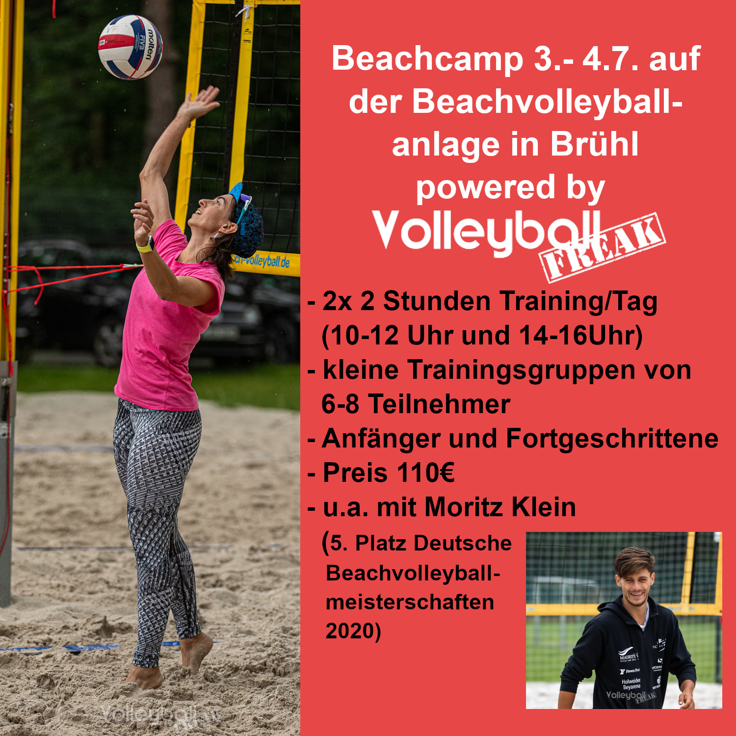 Volleyballfreak Beachvolleyballcamp 3.-4.7 in Brühl bei Köln