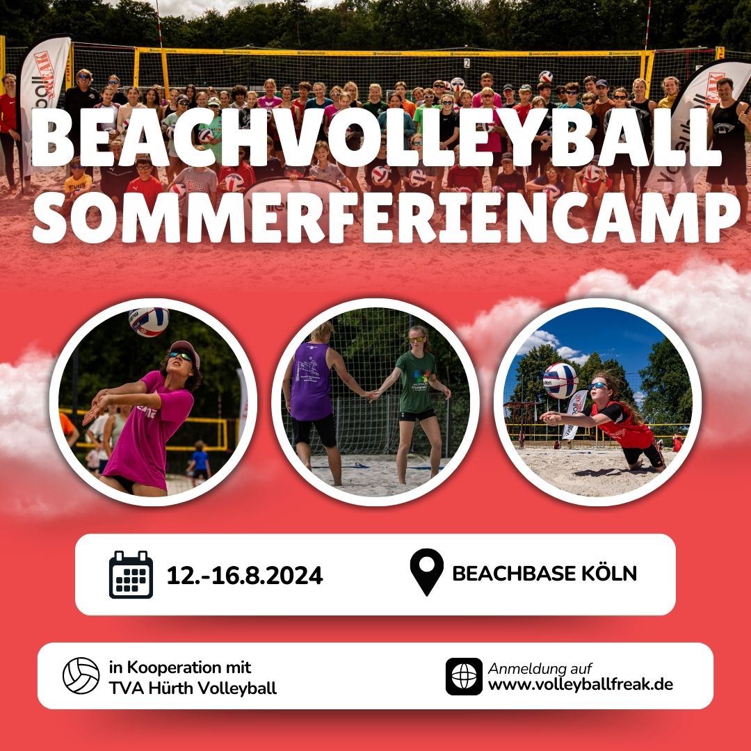 Beachvolleyball Sommerferiencamp 12.-16.8.2024 in Köln