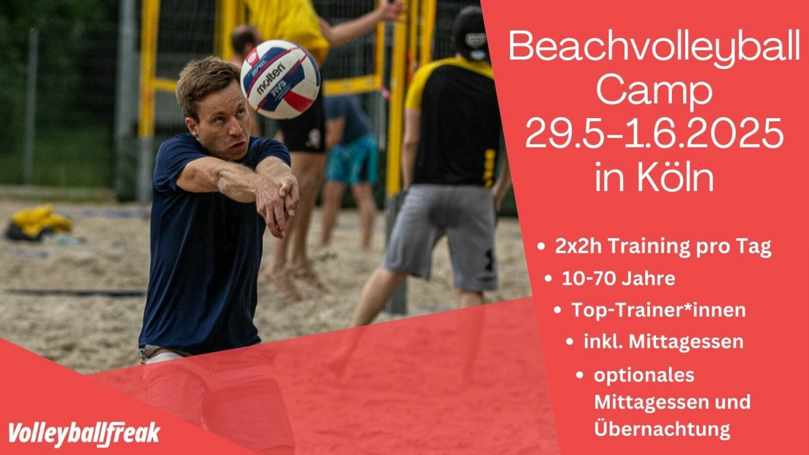 4 Tage Beachvolleyballcamp in Köln vom 29.5.-1.6.2025